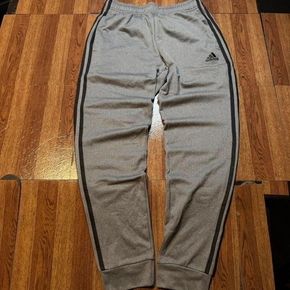 Adidas Grey Striped Retro Tech Sportswear Sweatpants Jogger Small